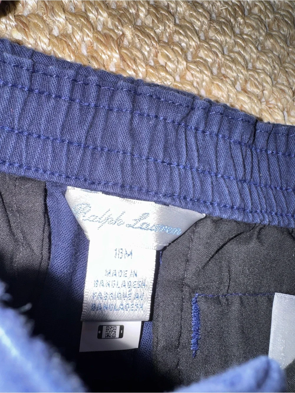 Ralph Lauren Navy Elastic Waist Twill Pants for Kids